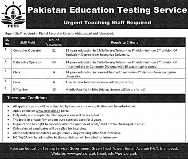 latest pakistan education testing service jobs,apply pets.org.pk jobs 2026 online,latest Pakistan education testing service jobs advertisement,apply Pakistan testing service jobs 2026,latest pets jobs 2026 advertisement,