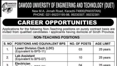 latest dawood university jobs,latest dawood university jobs 2026,latest dawood university jobs in karachi 2026,latest dawood university jobs advertisement,apply duet dawood university jobs,