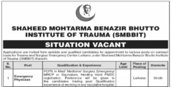 latest smbbit jobs,shaheed Mohtarma benazir Bhutto institute of trauma jobs,latest smbbit karachi jobs 2026,latest smbbit larkana jobs 2026,apply smbbit jobs 2026 online,latest smbbit sindh government jobs 2026,