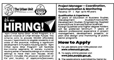 Latest Urban Unit Jobs 2026 Apply The Urban Unit Punjab Jobs Lahore