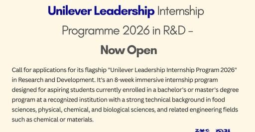 Latest Unilever Internships 2026 Apply Unilever Leadership Internship Program