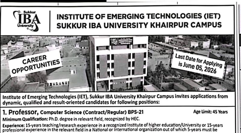 latest iba university khairpur campus jobs,latest sukkur iba khairpur campus jobs advertisement 2026,apply iba sukkur university jobs,iba university jobs in sindh 2026,latest sukkur iba jobs 2026,