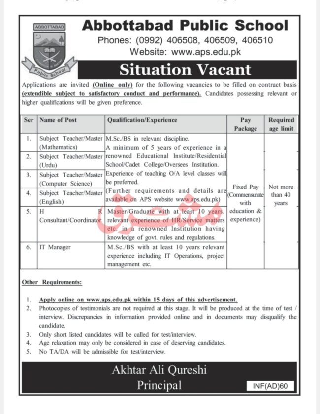 latest abbottabad public school jobs,latest abbottabad public school jobs advertisement 2026,latest public school abbottabad jobs 2026,apply abbottabad public school jobs 2026,latest aps.edu.pk jobs,latest public school kpk jobs 2026,