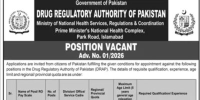 latest drug regulatory authority jobs,latest drug regulatory authority of pakistan jobs 2026,latest drug regulatory authority jobs advertisement 2026,apply drug regulatory authority jobs 2026,latest government of pakistan jobs 2026,ministry of health service jobs 2026