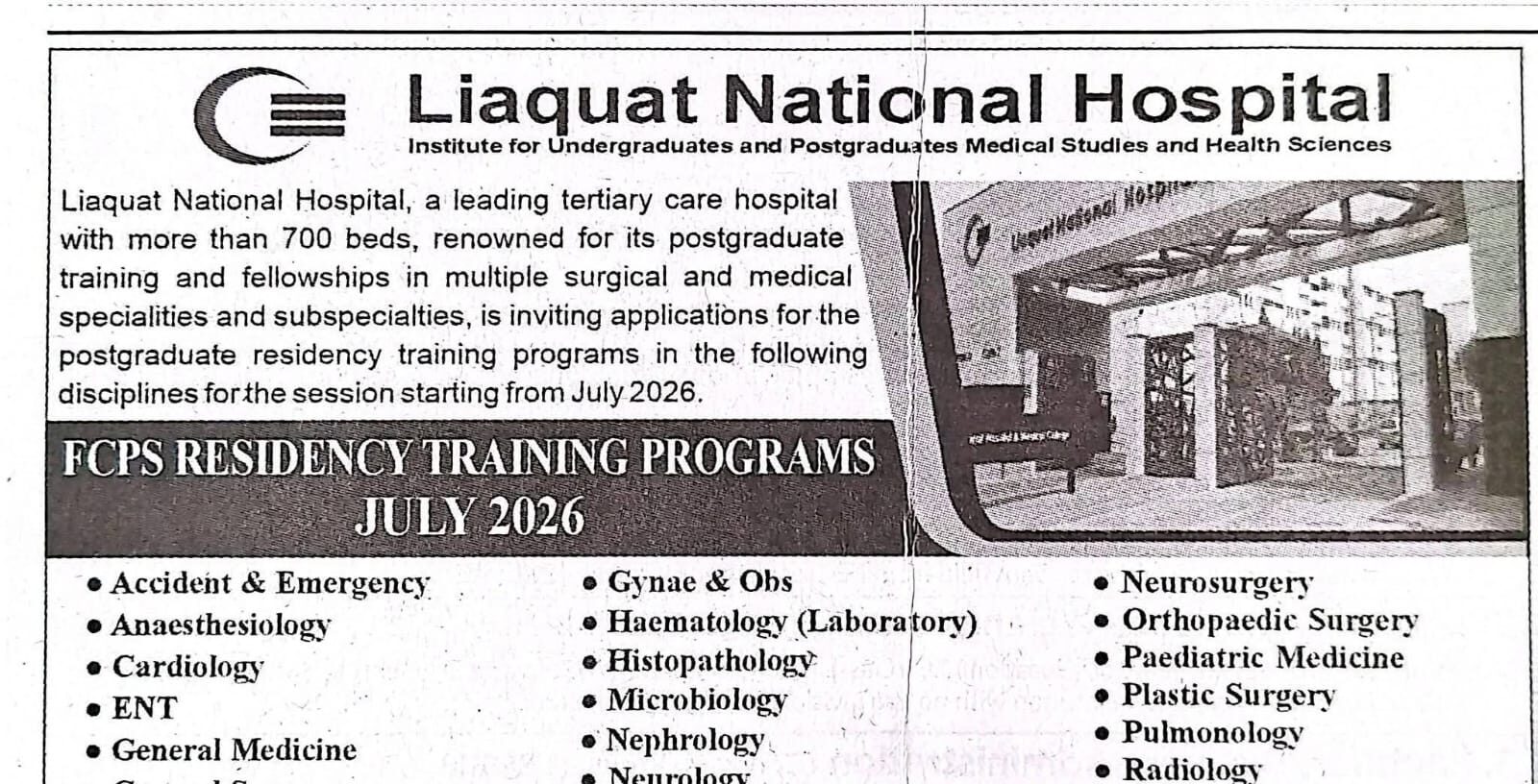 Latest Liaquat National Hospital Jobs 2026 Apply lnh.edu.pk Careers in Pakistan