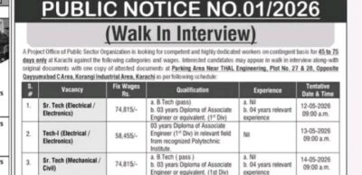 latest public sector organization jobs,latest public office jobs in karachi 2026,public sector organization karachi jobs 2026,latest walk in interview karachi jobs 2026,public sector organization jobs advertisement