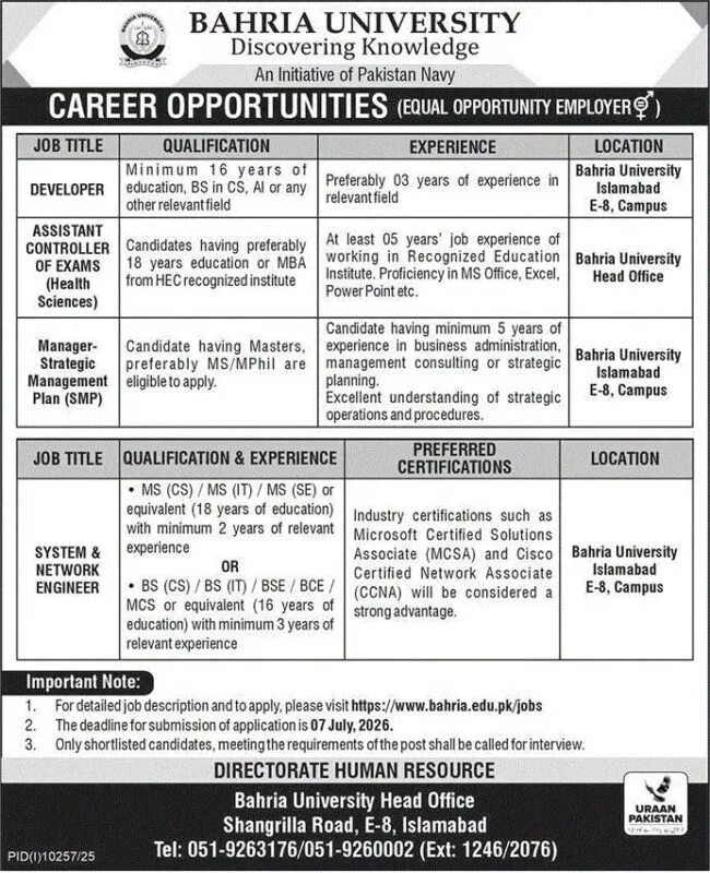 apply bahria university jobs,latest bahria university islamabad jobs 2026,bahria university islamabad jobs 2026,bahria university jobs apply online,bahria university careers,