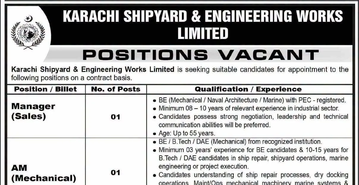 Latest Karachi Shipyard Jobs Advertisement 2026 Apply Karachi Shipyard Careers Latest Karachi Shipyard Jobs Advertisement 2026 Apply Karachi Shipyard Careers