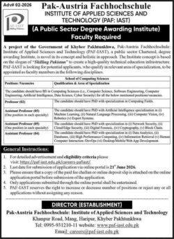 latest kpk pafiast jobs,latest government of kpk jobs 2026,pak austia fachhochschule jobs 2026,apply paf-iast.edu.pk jobs 2026,latest kpk jobs 2026 advertisement,latest Khyber pakhtunkhwa jobs 2026,