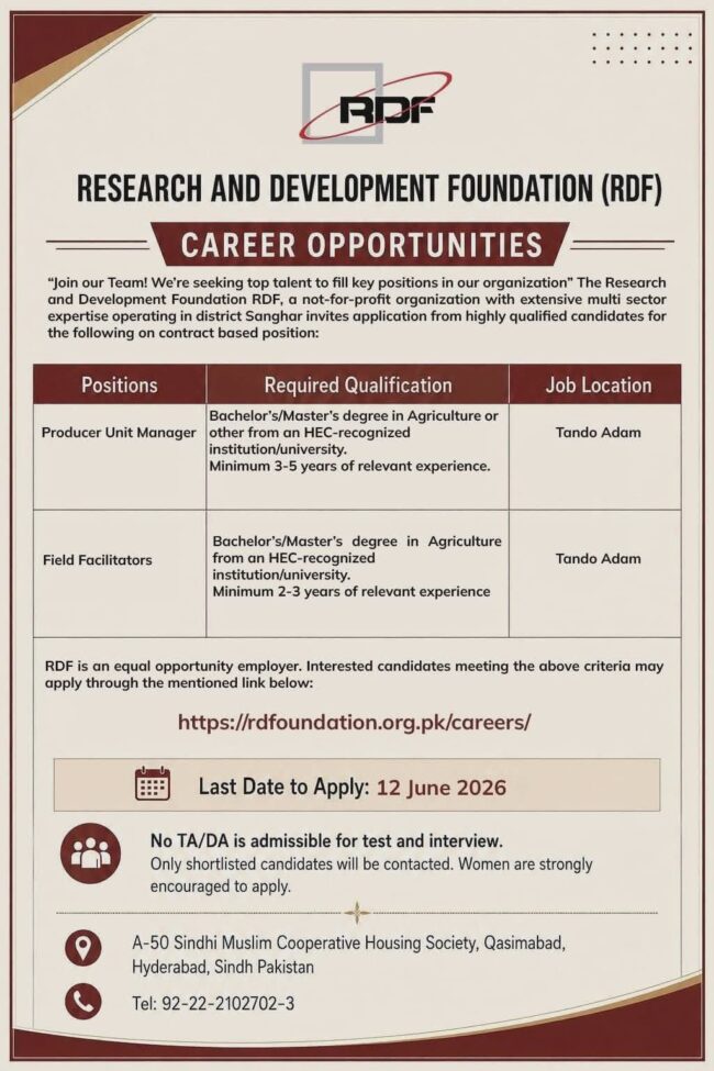 latest rdf jobs advertisement,latest research and development foundation jobs 2026,latest rdf jobs 2026,apply rdf careers jobs,latest rdf foundation jobs 2026,latest rdf ngo jobs 2026,