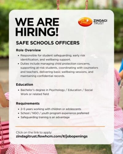 latest zindagi trust jobs,apply zindagi trust jobs,latest safe schools officers jobs 2026,zindagi trust jobs 2026,zindage trust careers,