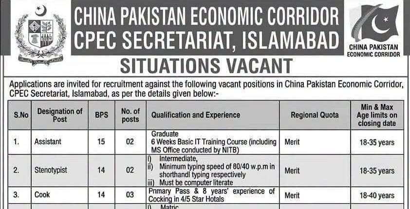 Latest China Pakistan Economic Corridor Jobs 2026 Apply CPEC Careers Online