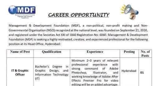 Latest Management and Development Foundation Jobs 2026 Apply MDF NGOs Sindh