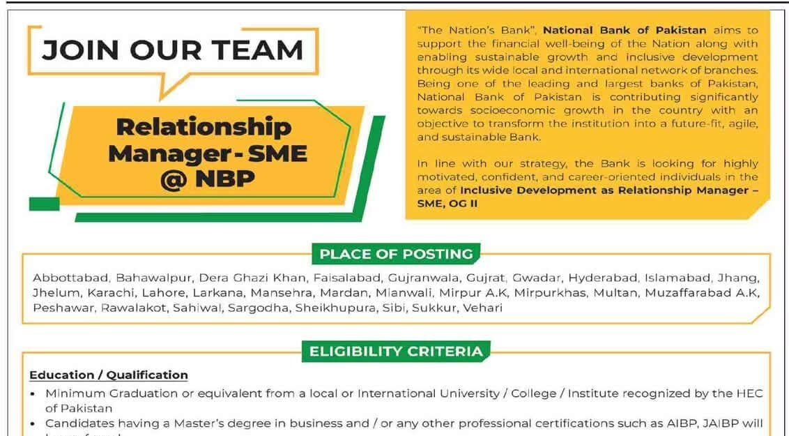 Latest National Bank of Pakistan Jobs 2026 Apply NBP Careers Online