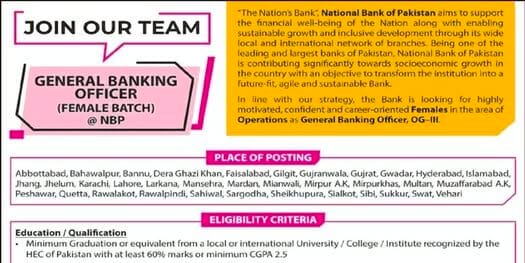 Latest National Bank of Pakistan Jobs 2026 Apply NBP Careers Online