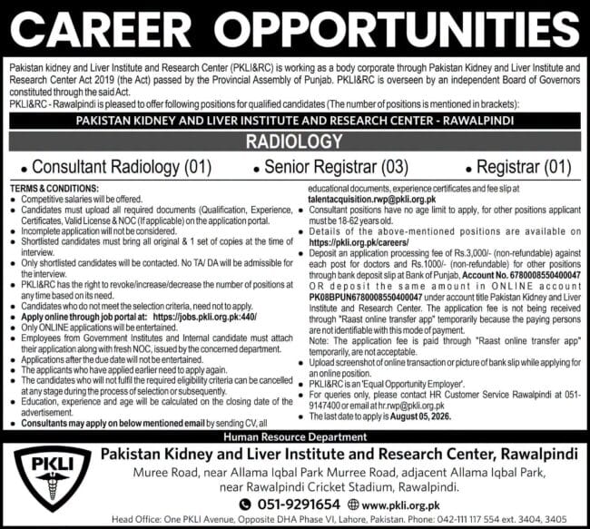 pakistan kidney and liver institute jobs,pkli.org.pk jobs 2026,latest pakistan kidney and liver institute and research center jobs 2026,latest pakistan kidney and liver institute jobs advertisement 2026,apply pkli&rc jobs 2026,