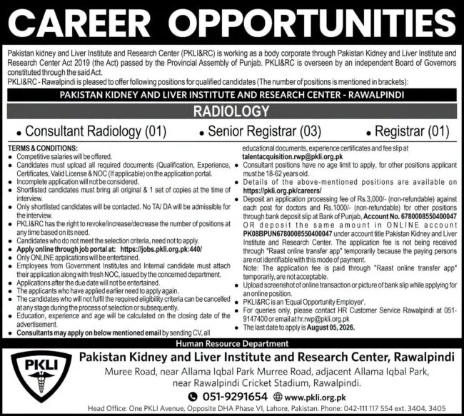 pakistan kidney and liver institute jobs,pkli.org.pk jobs 2026,latest pakistan kidney and liver institute and research center jobs 2026,latest pakistan kidney and liver institute jobs advertisement 2026,apply pkli&rc jobs 2026,