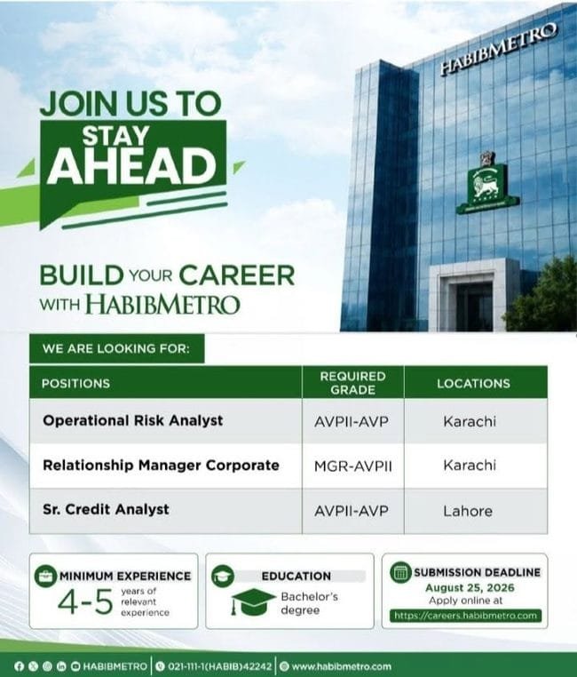 latest habib metro jobs,apply habib metro bank jobs 2026,latest habib metro bank jobs 2026,careers habib metro jobs 2026,habib metro bank jobs advertisement 2026,