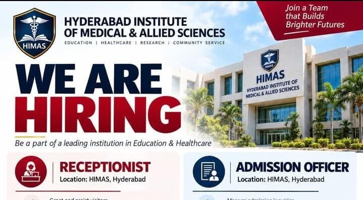 HIMAS Hyderabad Jobs 2026 Apply Receptionist & Admission Officer Vacancies Announced