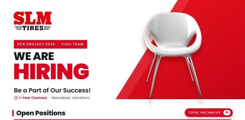 Latest SLM Tyres Jobs 2026 – PCR Project Civil Team Hiring at Nooriabad